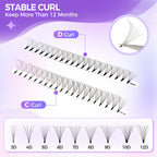JINYANHUA 8-15mm Mixed Long & Short Stalks 0.07mm 7D Flat Tip Large Capacity