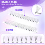 JINYANHUA 8-15mm Mixed Long & Short Stalks 0.07mm 12D Flat Tip Large Capacity