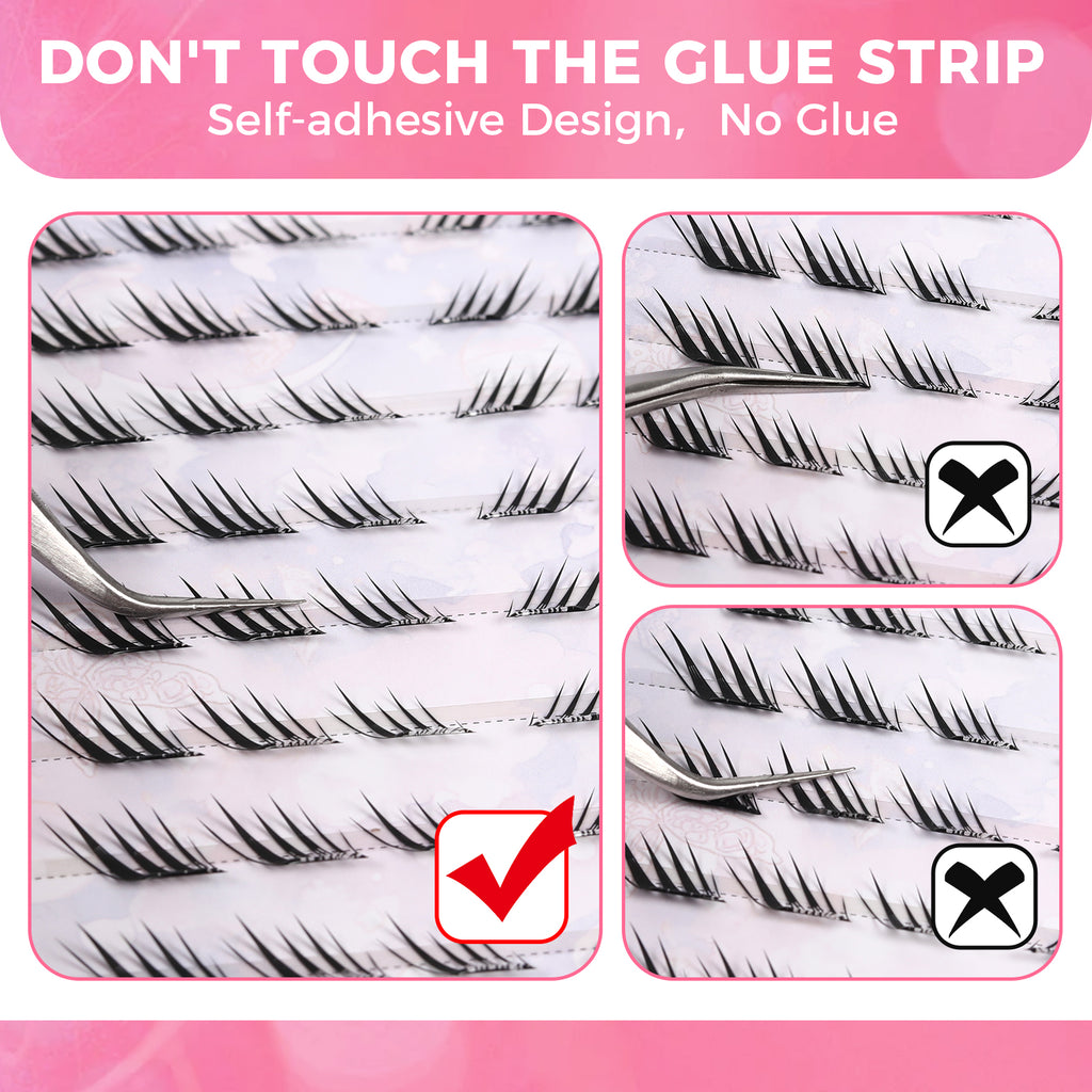 JINYANHUA Self-Stick Lashes - Diagonal Flying Bird Series Small Wings