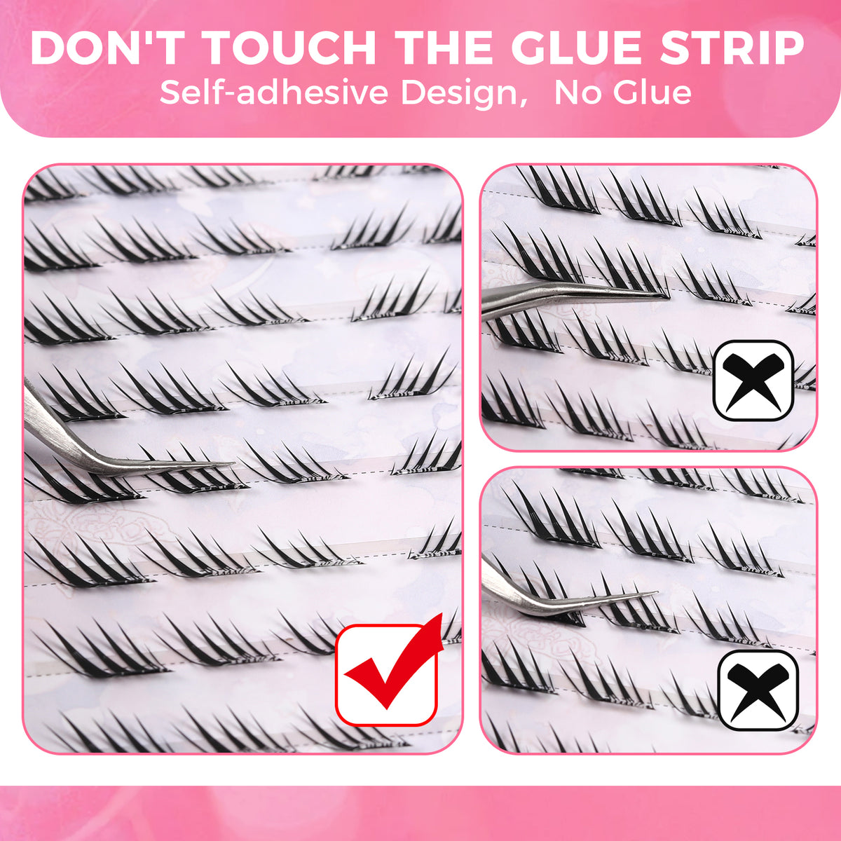 JINYANHUA Self-Stick Lashes - Diagonal Flying Bird Series Small Wings