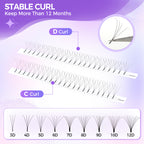 JINYANHUA 8-15mm Mixed Long Stems 0.07mm 4D Large Capacity