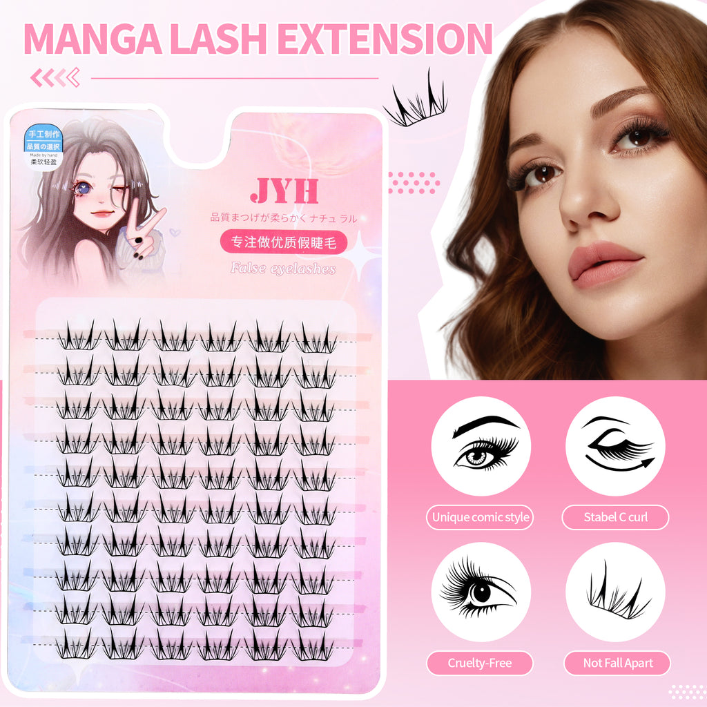 JINYANHUA Pink Laser Card-Dense Little Deer Eyelashes