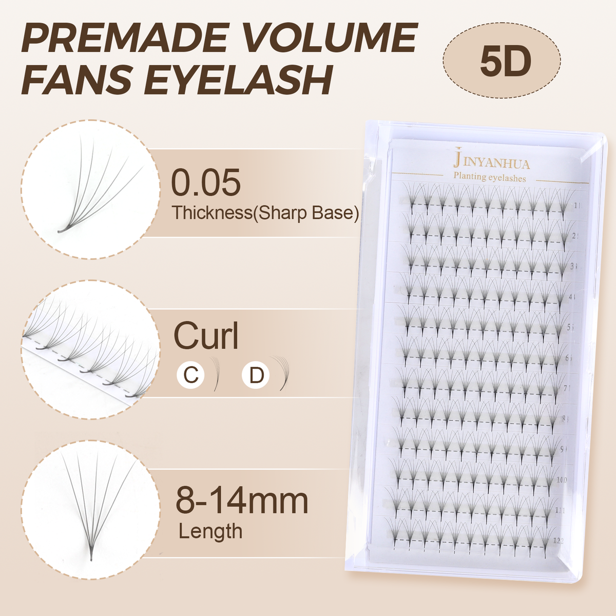 JINYANHUA 5D 0.05mm  tip trimming