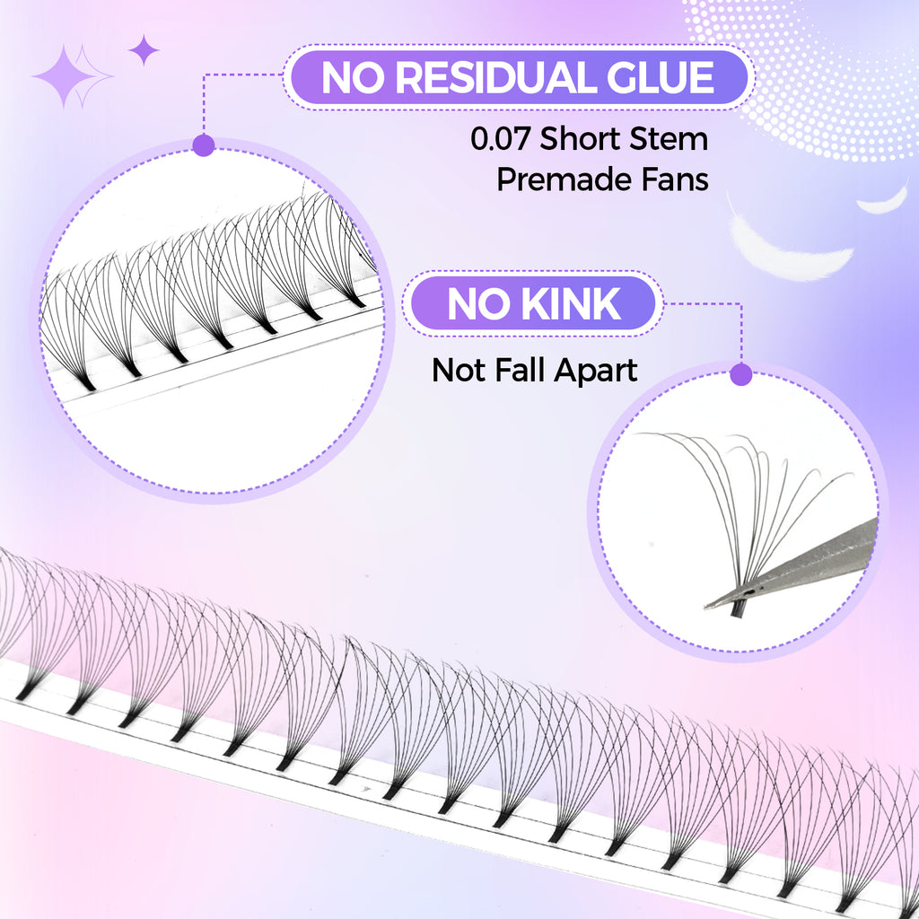 JINYANHUA 8-15mm Mixed Long & Short Stalks 0.07mm 9D Flat Tip Large Capacity