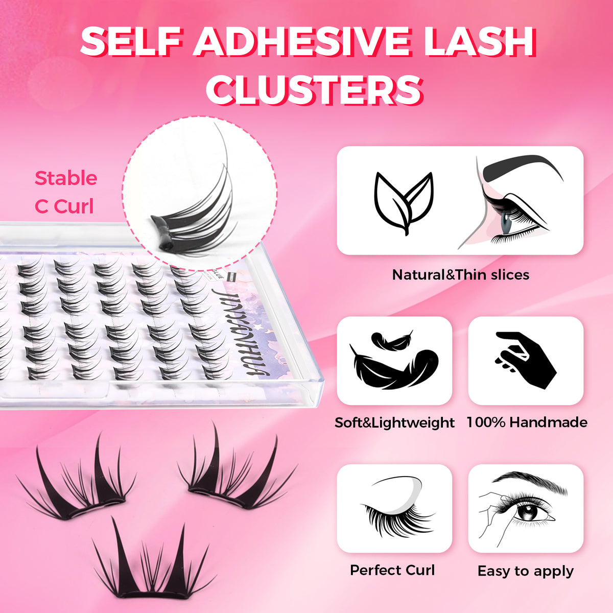 JINYANHUA Self-Stick Lashes - Dense Little Deer Lash