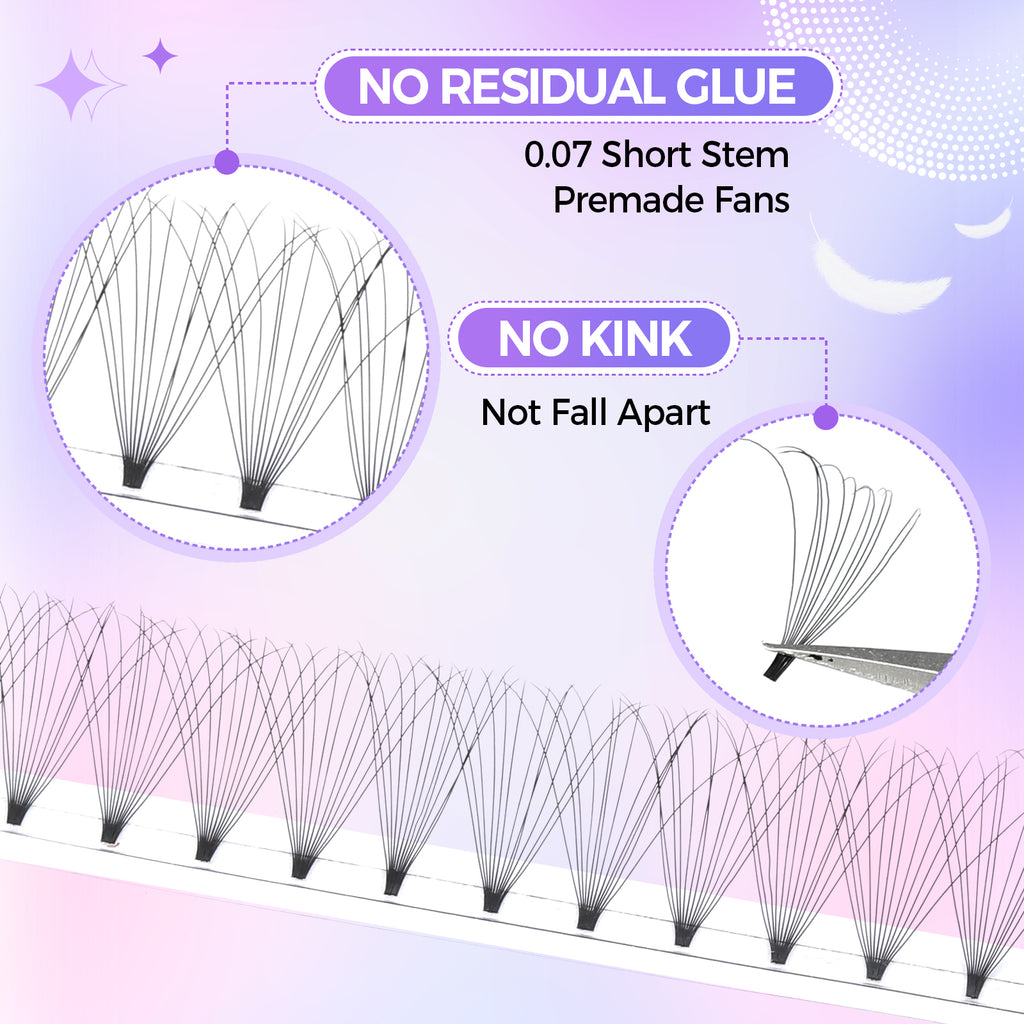 JINYANHUA 8-15mm Mixed Long & Short Stalks 0.07mm 12D Flat Tip Large Capacity