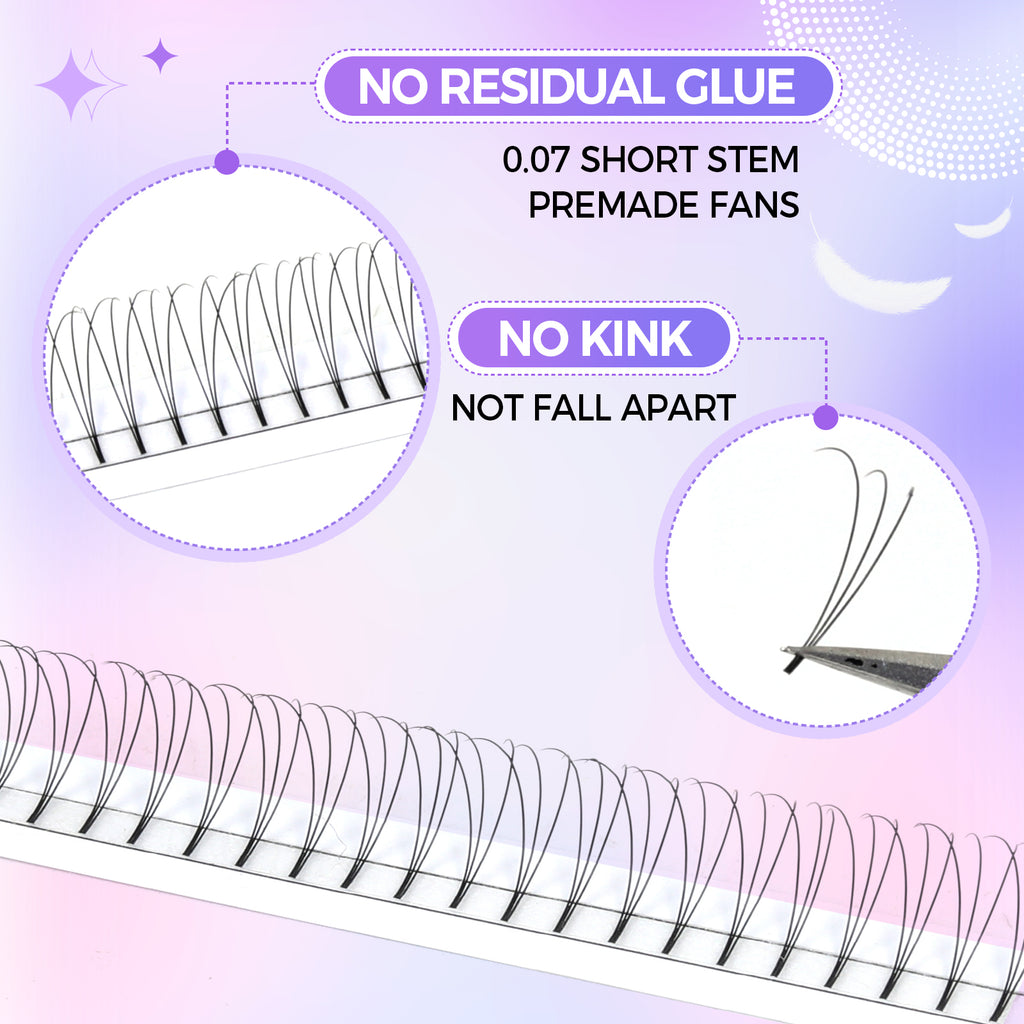 JINYANHUA 3D Single Long 0.07mm Thick Short Stems Large Capacity