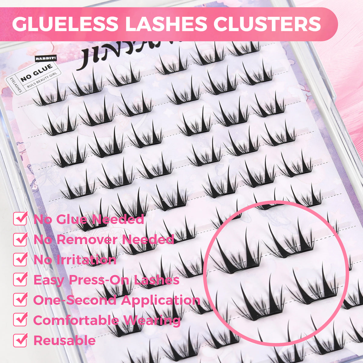 JINYANHUA Self-Stick Lashes - Dense Little Deer Lash