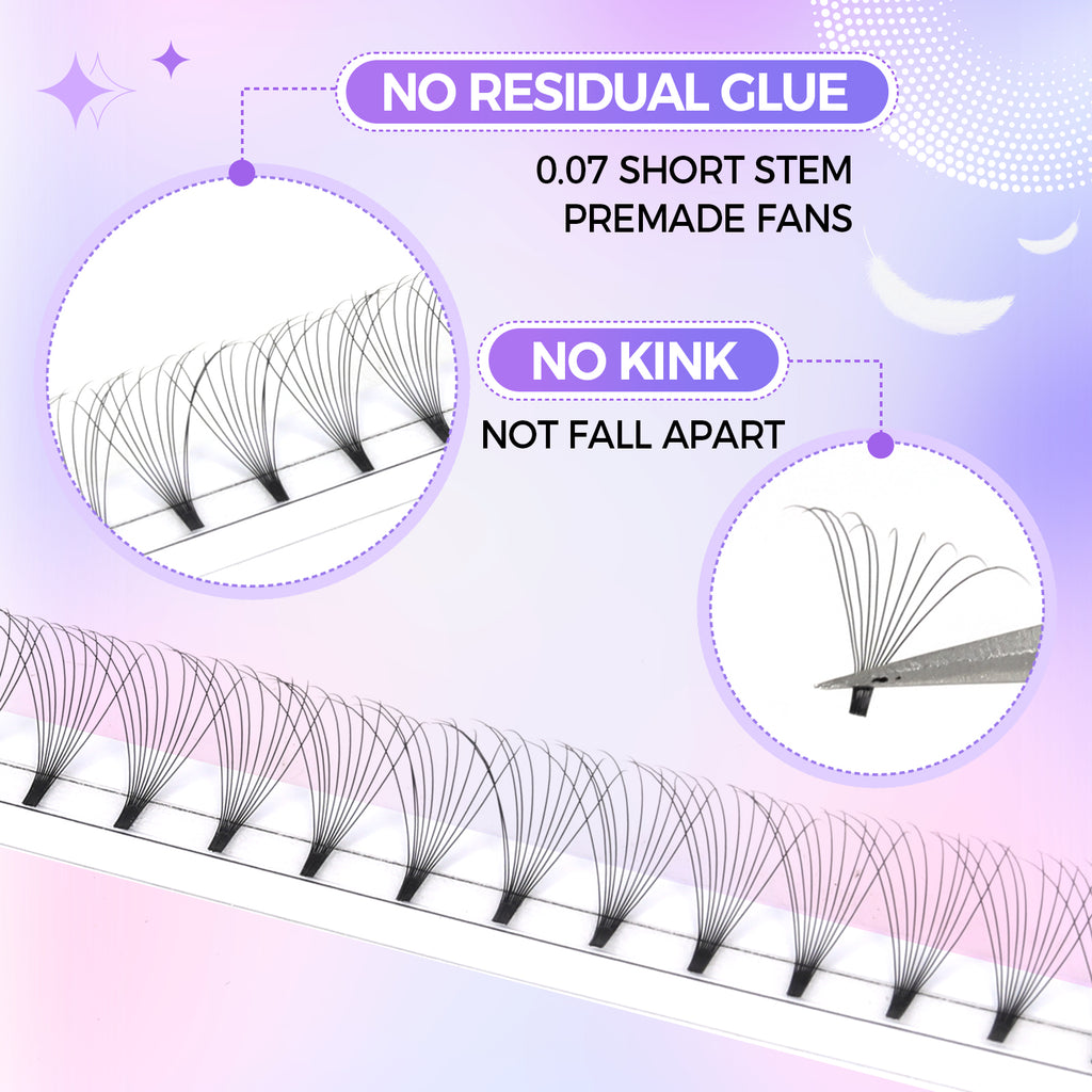 JINYANHUA 10D Single Long 0.07mm Thick Short Stems Large Capacity