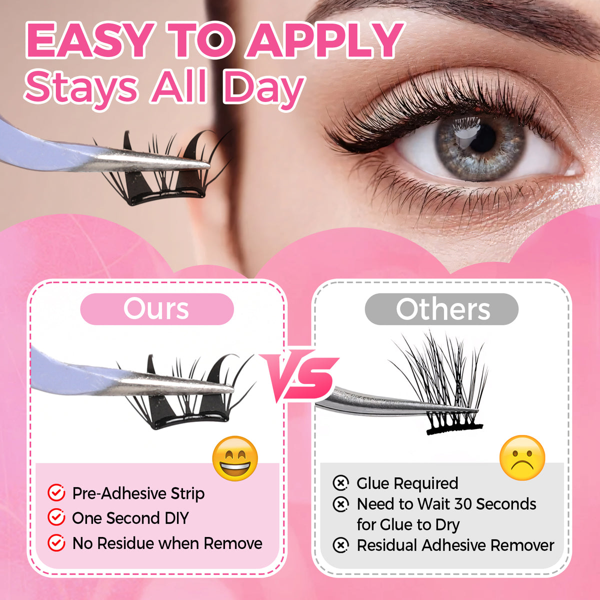 JINYANHUA Self-Stick Lashes - Dense Little Deer Lash