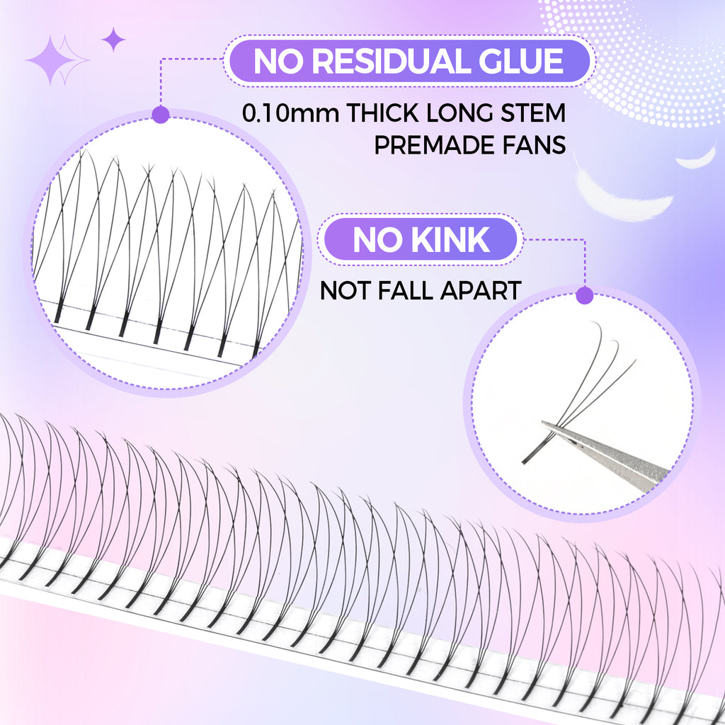 JINYANHUA 3D Mixed Length 0.1mm Thick Long Stems Large Capacity
