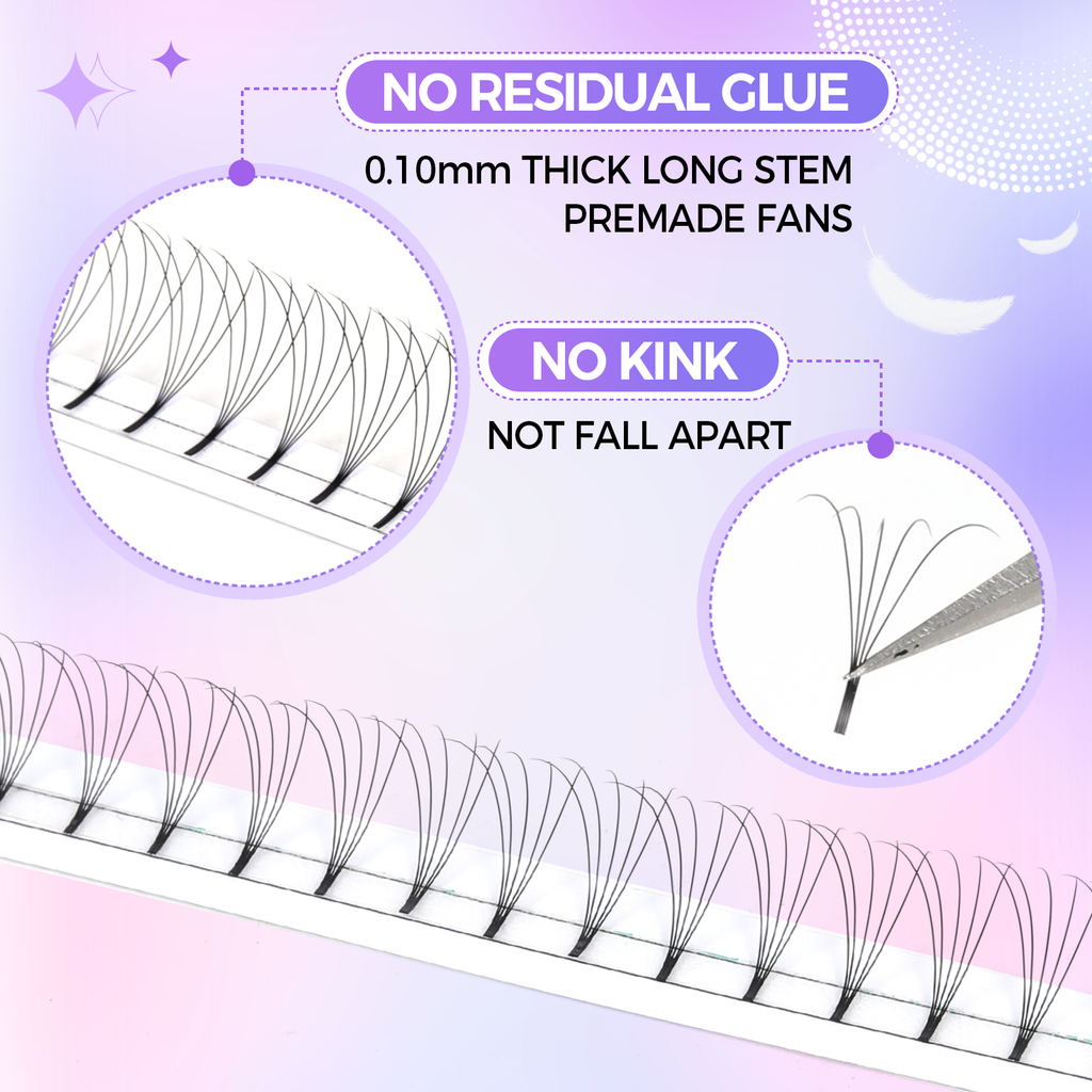 JINYANHUA 5D Mixed Length 0.1mm Thick Long Stems Large Capacity