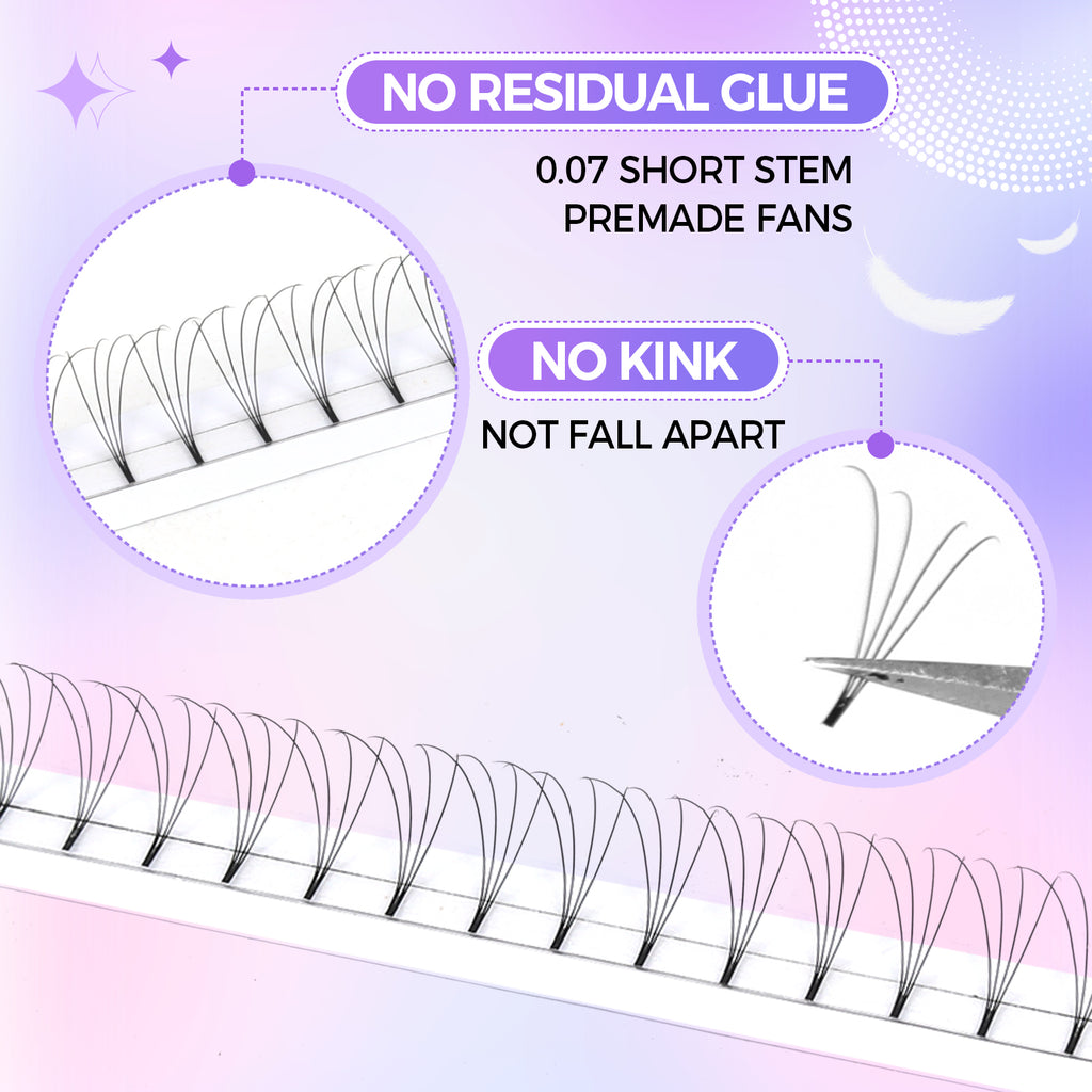 JINYANHUA 4D Single Long 0.07mm Thick Short Stems Large Capacity