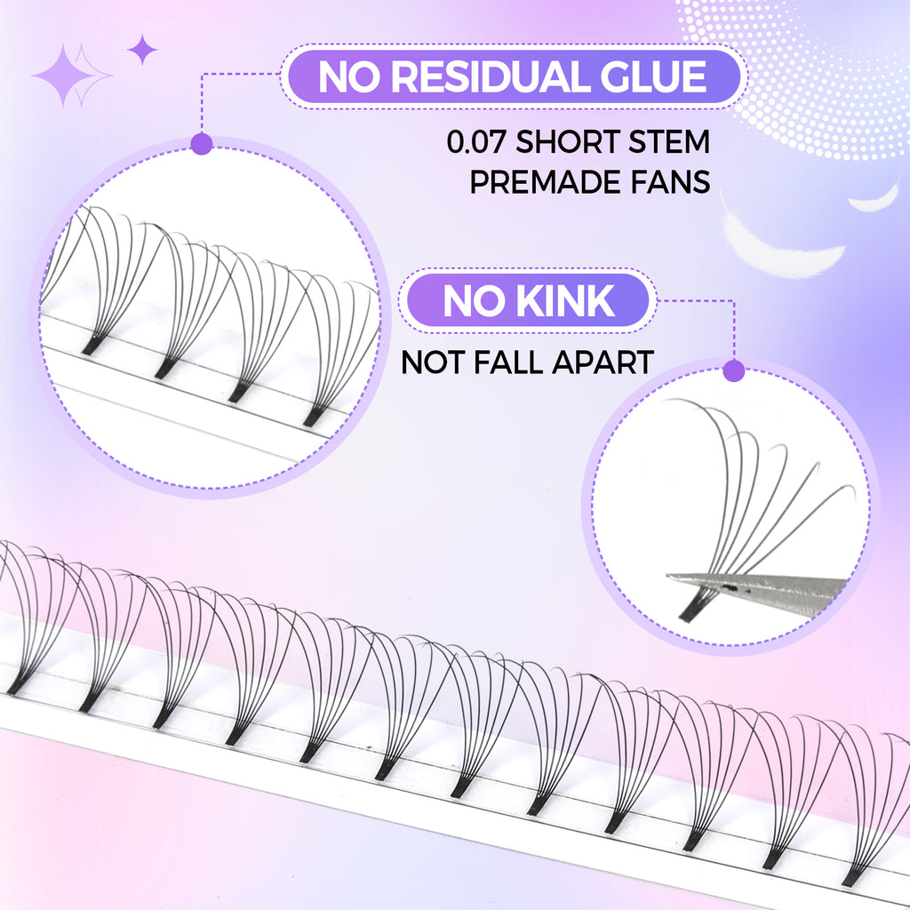 JINYANHUA 6D Single Long 0.07mm Thick Short Stems Large Capacity