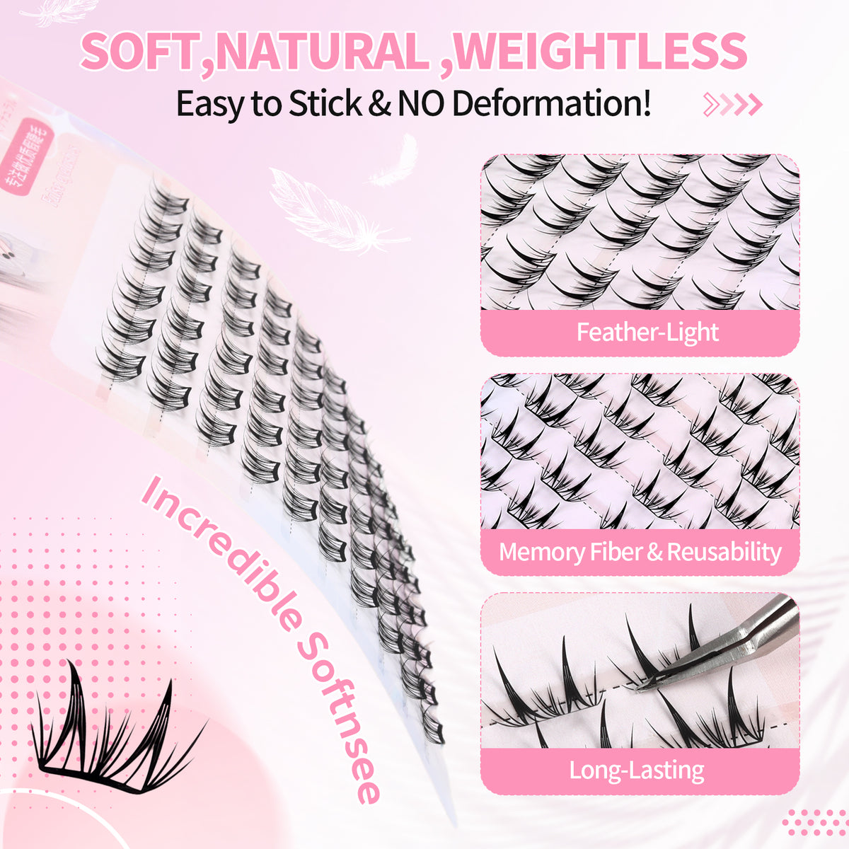 JINYANHUA Pink Laser Card-Little Deer Eyelashes
