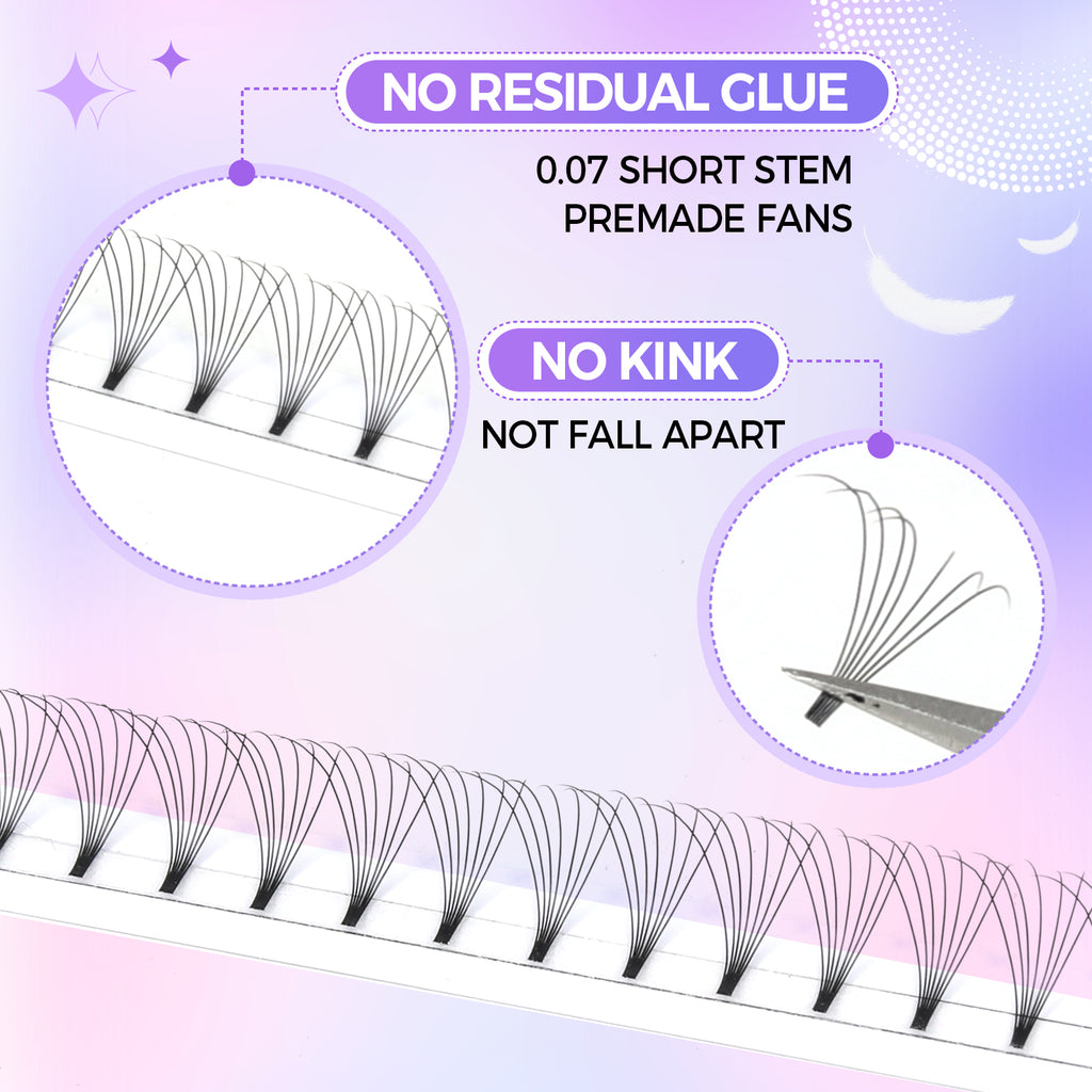 JINYANHUA 7D Single Long 0.07mm Thick Short Stems Large Capacity