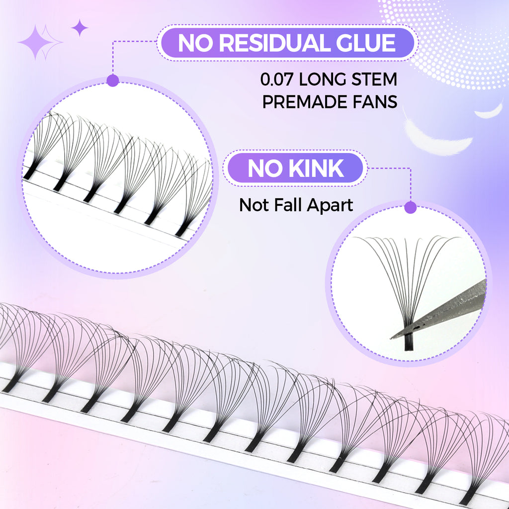 JINYANHUA 8-15mm Mixed Long Stems 0.07mm 10D Large Capacity