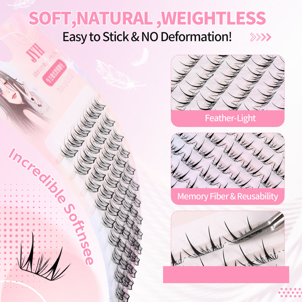 JINYANHUA Pink Laser Card-Dense Little Deer Eyelashes