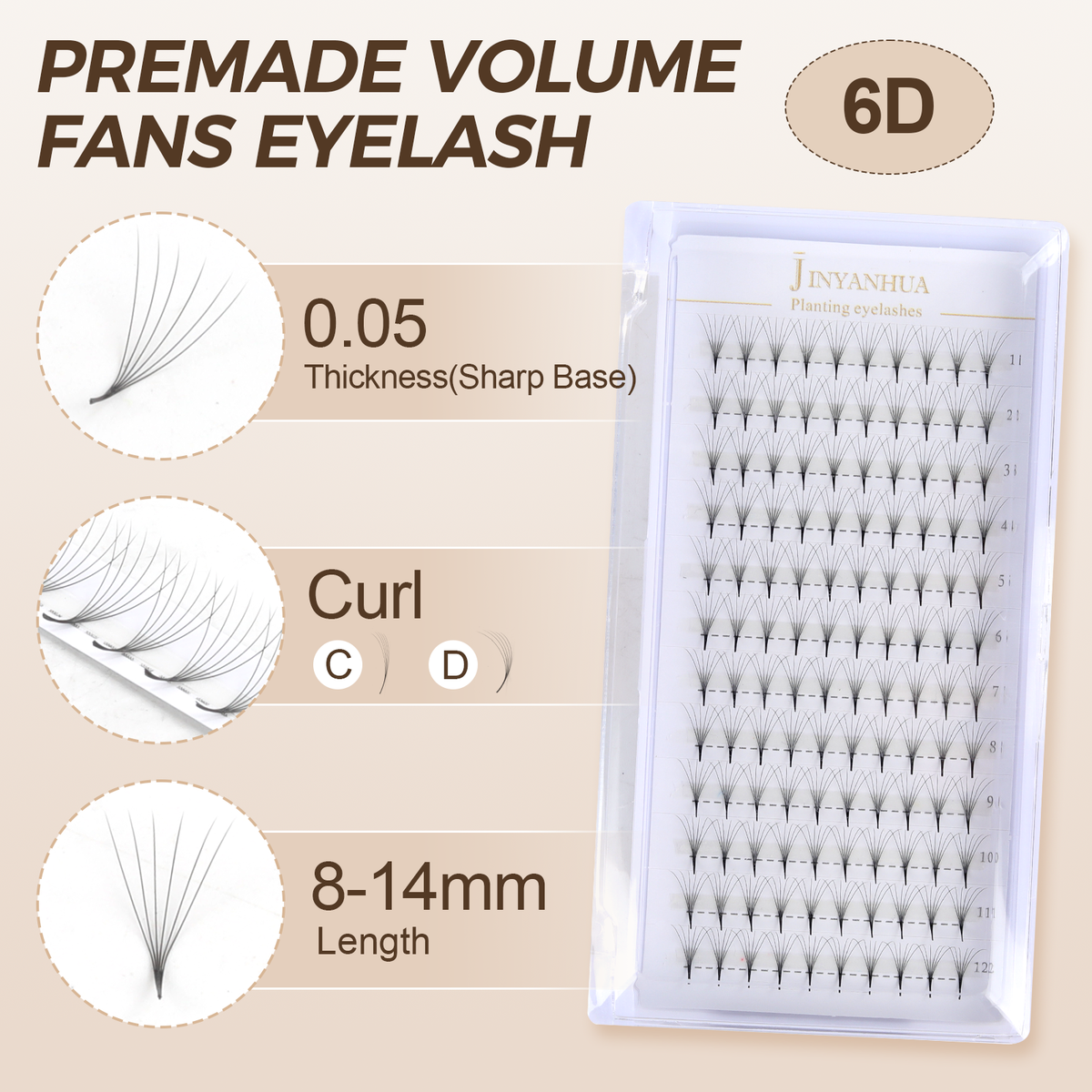 JINYANHUA 6D 0.05mm  tip trimming