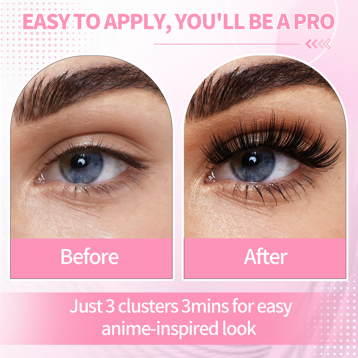 JINYANHUA Pink Laser Card-Dense Little Deer Eyelashes