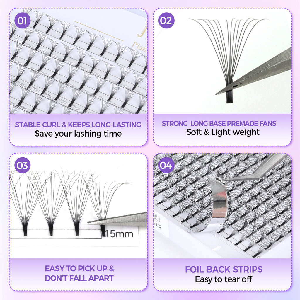 JINYANHUA 8-15mm Mixed Long Stems 0.07mm 12D Large Capacity