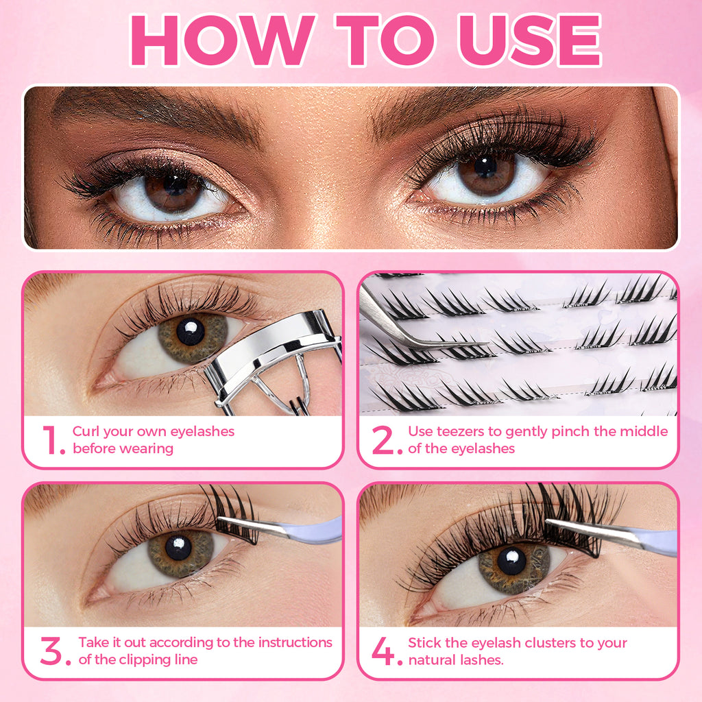JINYANHUA Self-Stick Lashes - Diagonal Flying Bird Series Small Wings