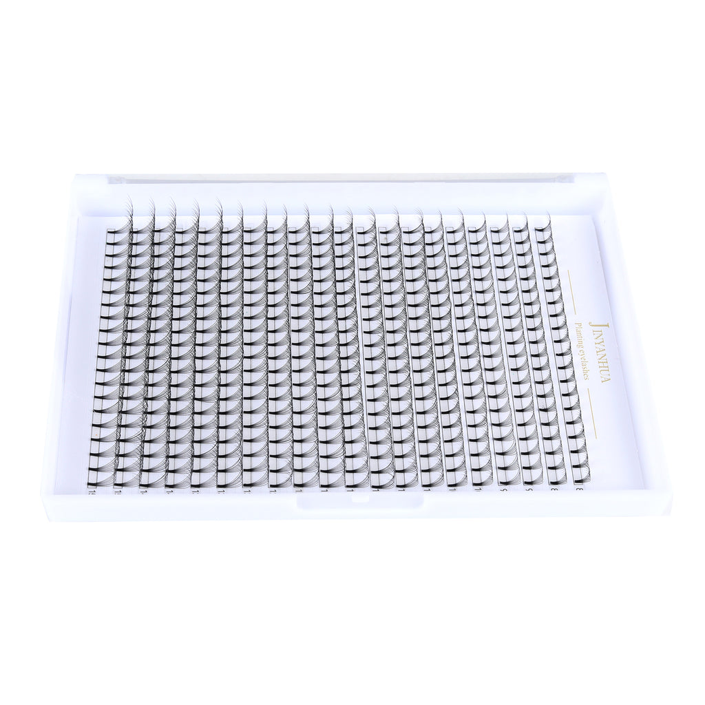 JINYANHUA 8-15mm Mixed Long & Short Stalks 0.07mm 8D Flat Tip Large Capacity