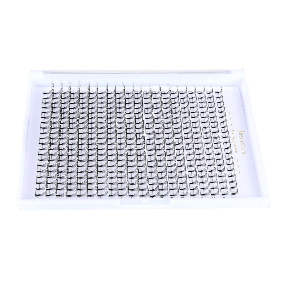 JINYANHUA 8-15mm Mixed Long & Short Stalks 0.07mm 8D Flat Tip Large Capacity