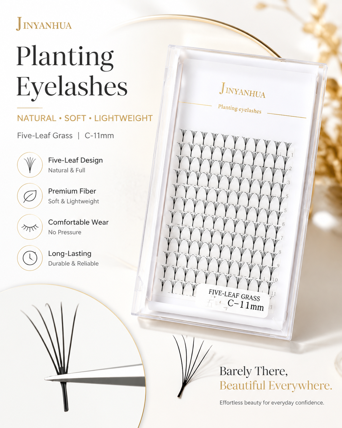 JINYANHUA Laser Print-Spire 5-Leaf Clover
