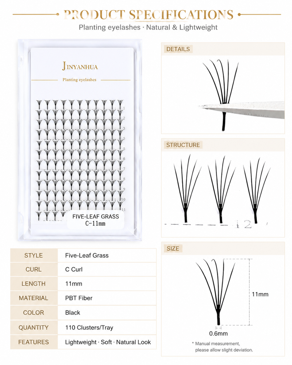 JINYANHUA Laser Print-Spire 5-Leaf Clover