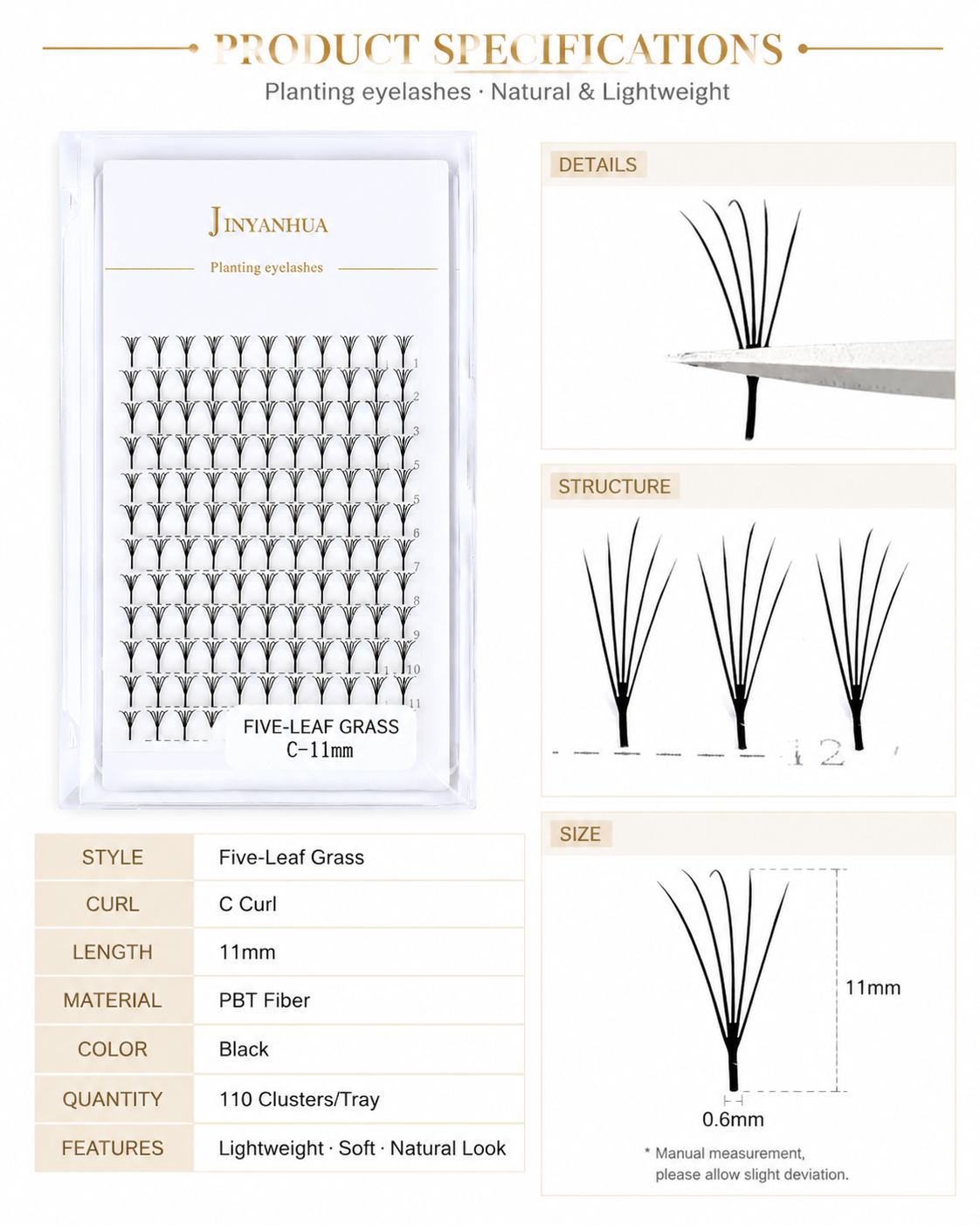 JINYANHUA Laser Print-Spire 5-Leaf Clover