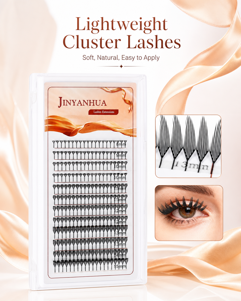 JINYANHUA Mixed Length 8-15mm Lashes-TopTip