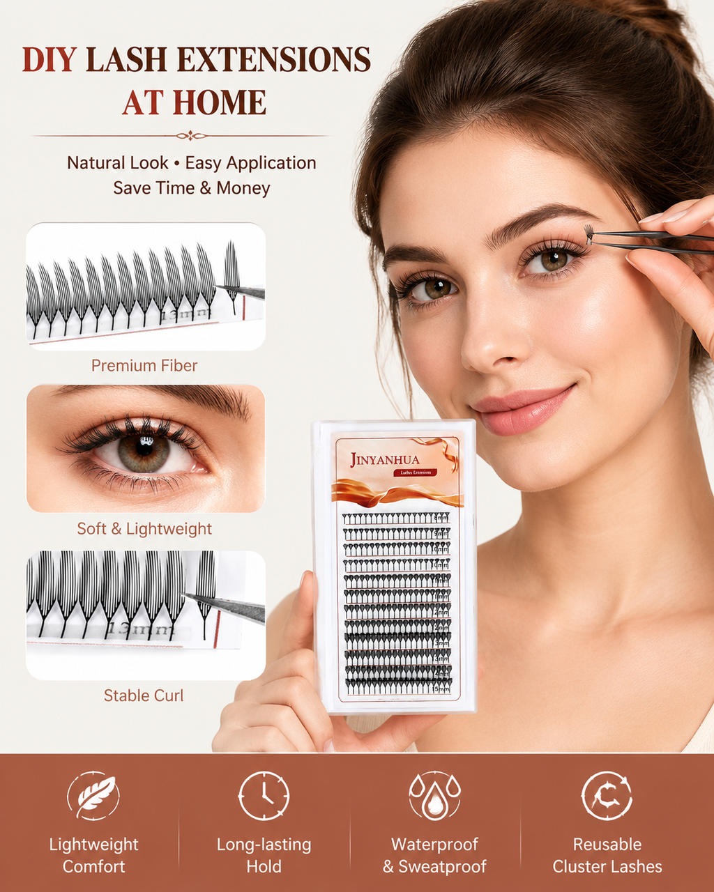 JINYANHUA Mixed Length 8-15mm Lashes-TopTip