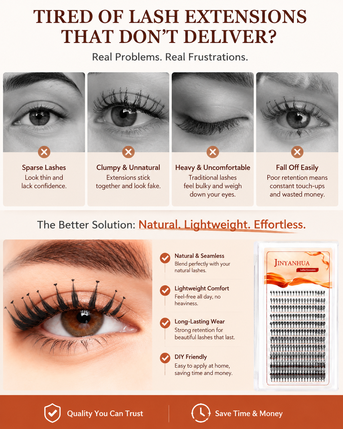 JINYANHUA Mixed Length 8-15mm Lashes-HeartStar