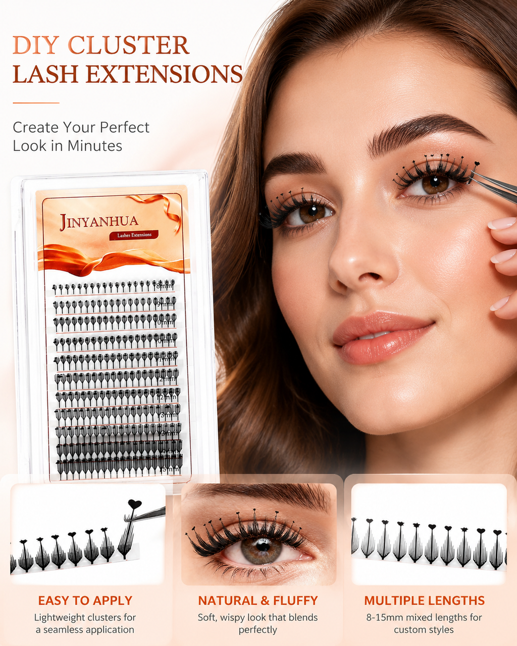 JINYANHUA Mixed Length 8-15mm Lashes-HeartStar