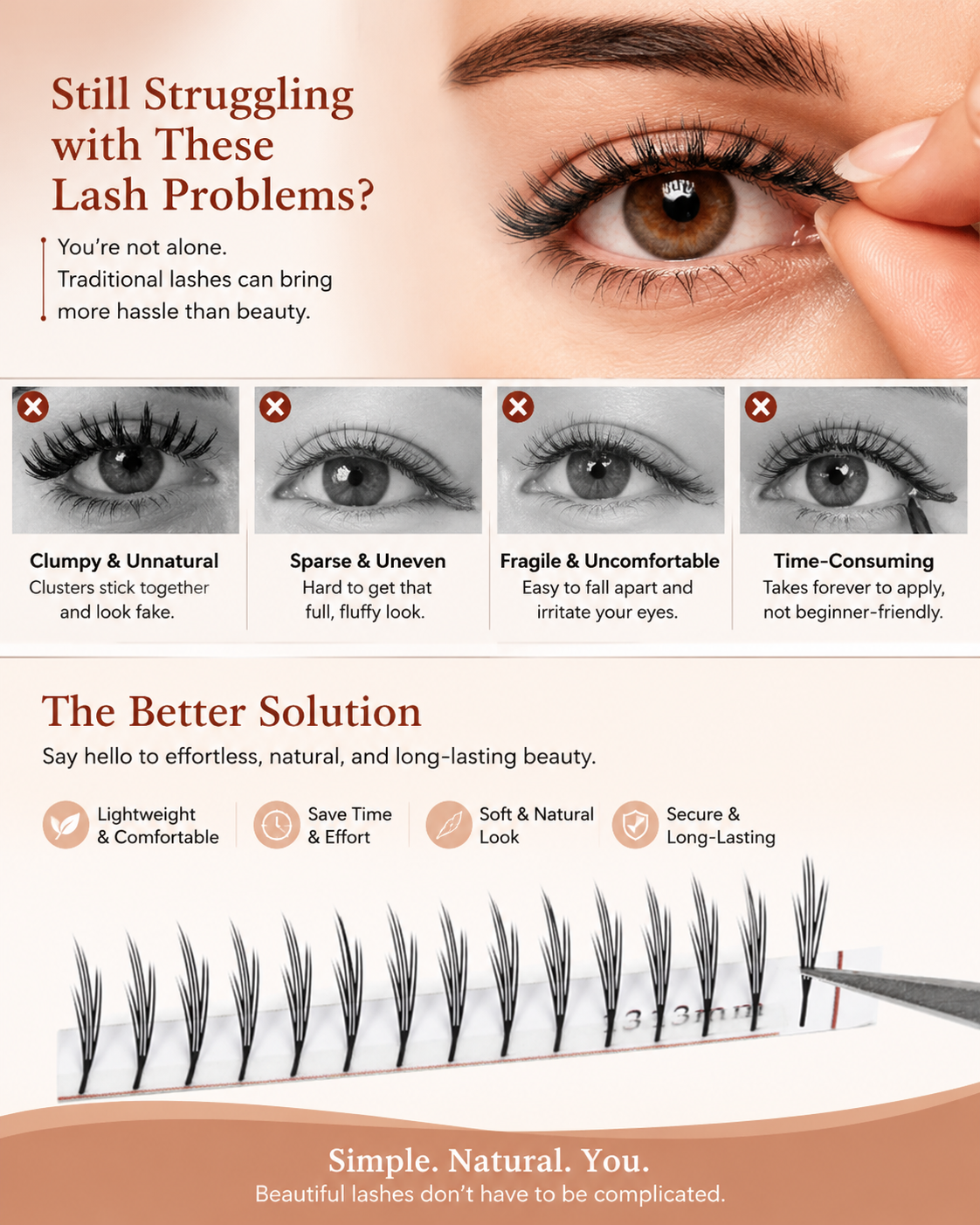 JINYANHUA Mixed Length 8-15mm Lashes-SmallCrescent
