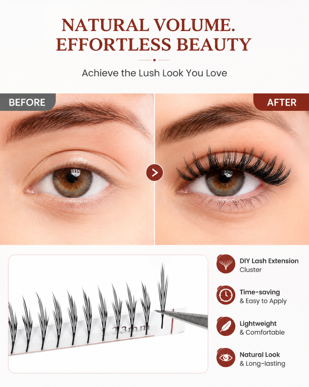 JINYANHUA Mixed Length 8-15mm Lashes-SmallCrescent