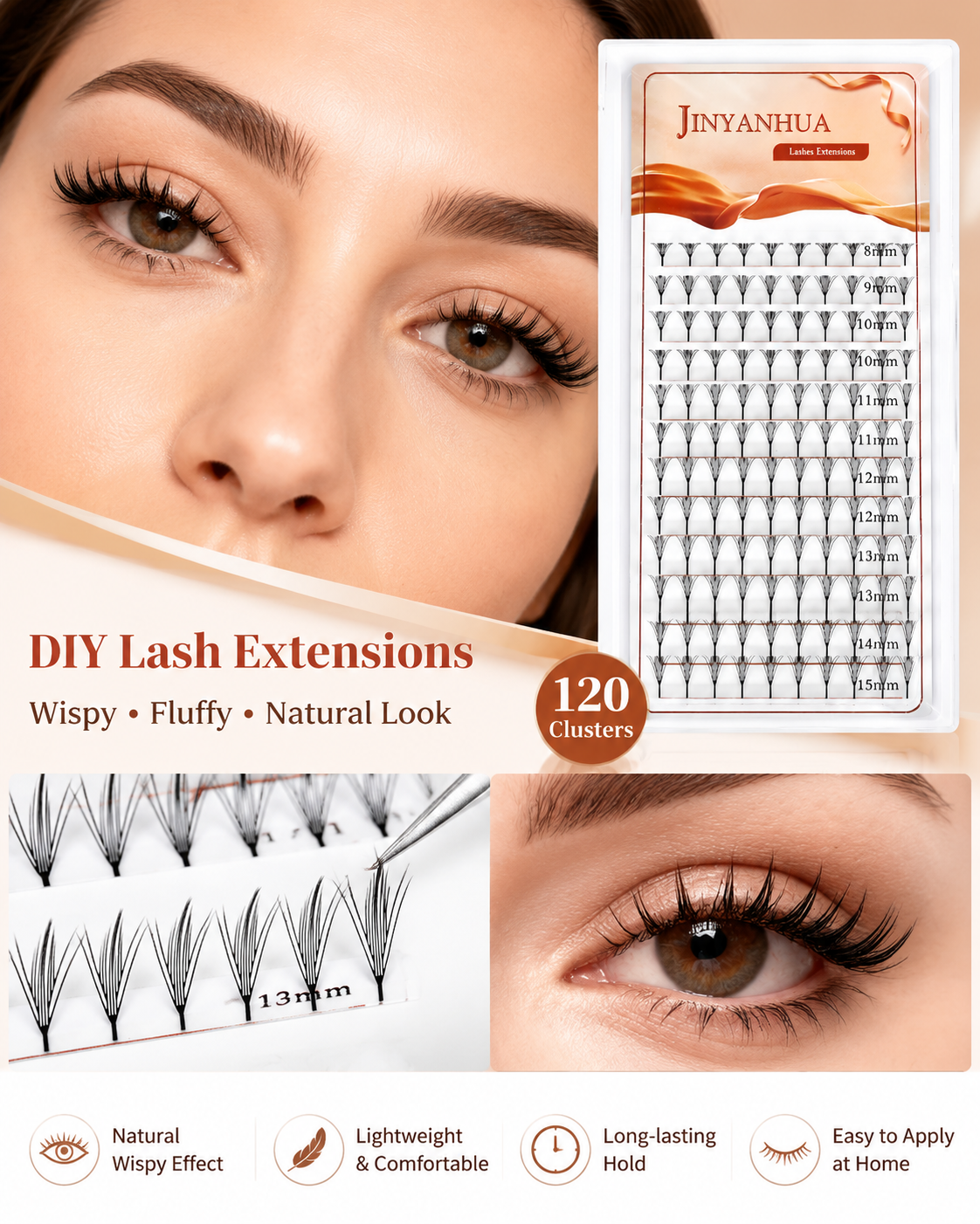 JINYANHUA Mixed Length 8-15mm Lashes-Wing2