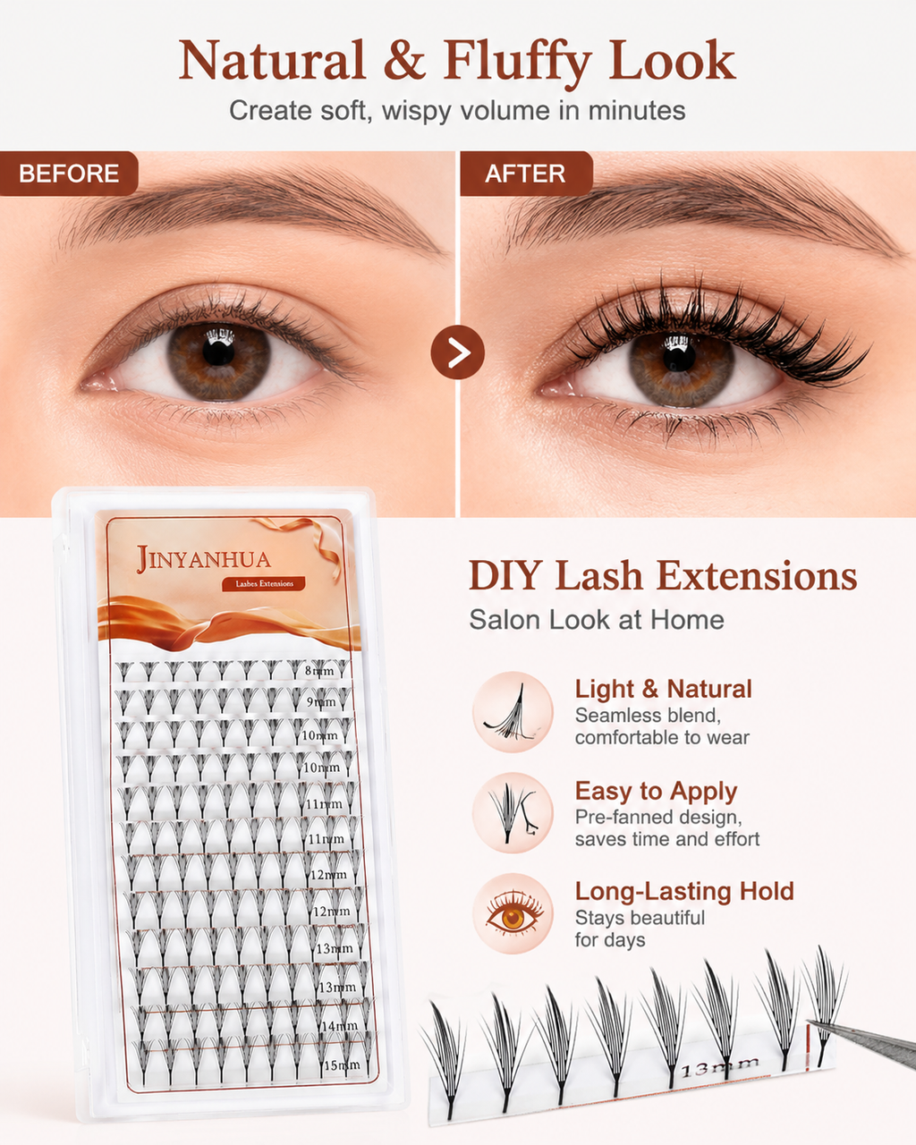JINYANHUA Mixed Length 8-15mm Lashes-Wing2