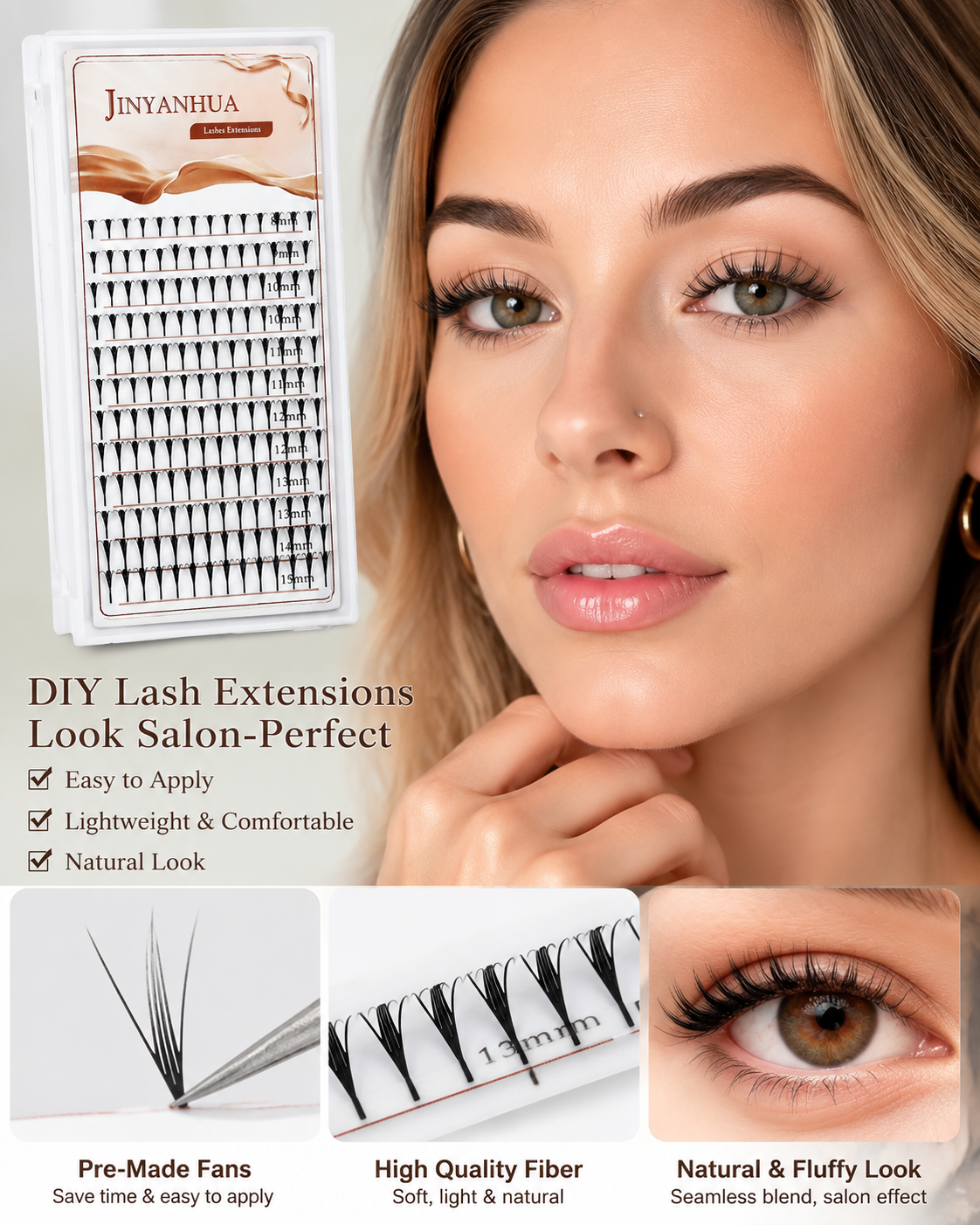 JINYANHUA Mixed Length 8-15mm Lashes-Wing4