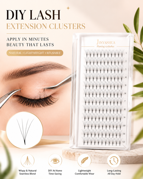 JINYANHUA 0.05mm 5D Tapered Long Stem False Lashes