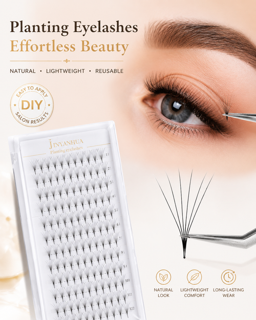 JINYANHUA 0.05mm 6D Tapered Long Stem False Lashes