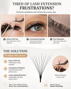 JINYANHUA 0.05mm 10D Tapered Long Stem False Lashes