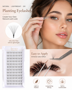 JINYANHUA 0.05mm 10D Tapered Long Stem False Lashes