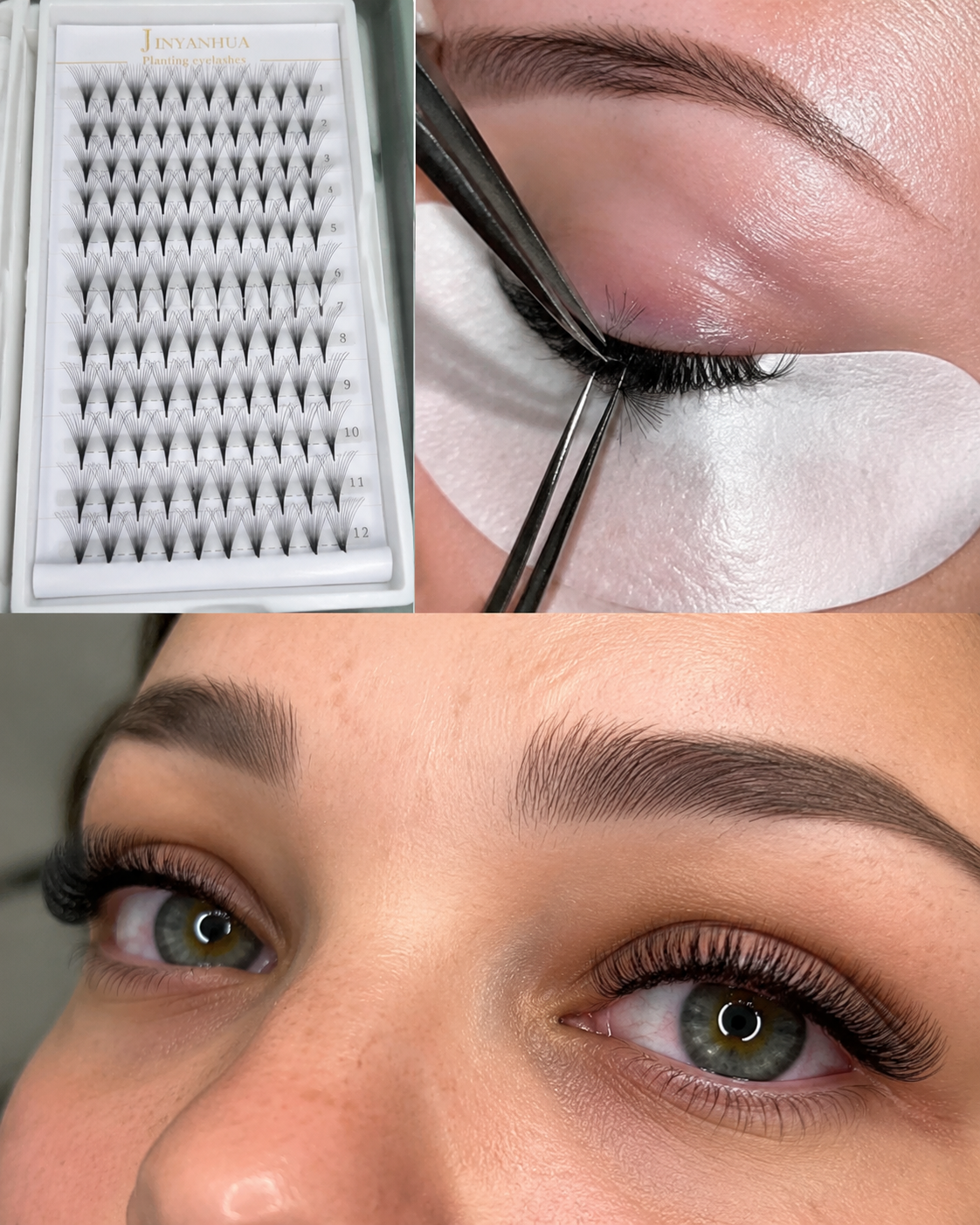 JINYANHUA 0.05mm 12D Tapered Long Stem False Lashes
