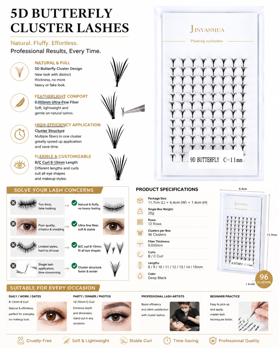 JINYANHUA Laser Print-9D Butterfly Wing
