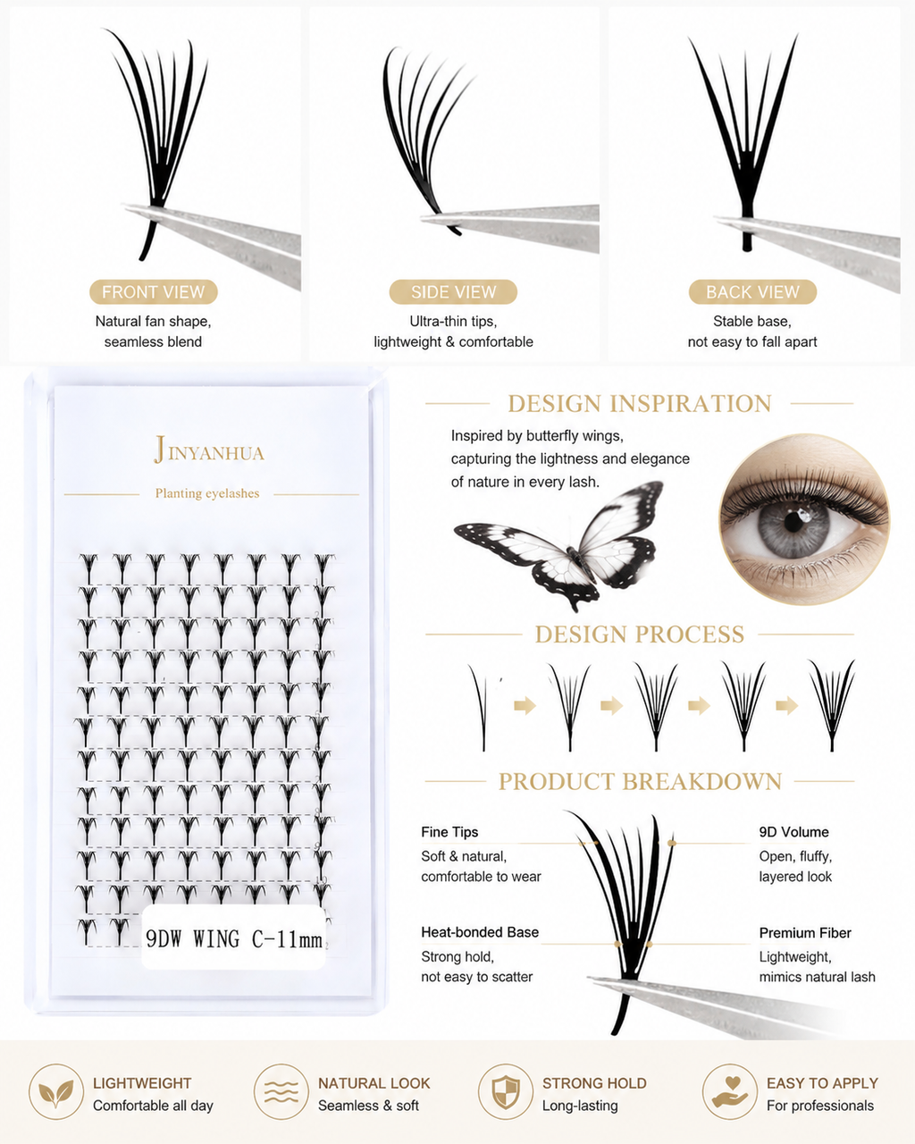 JINYANHUA Laser Print-9D Butterfly Wing
