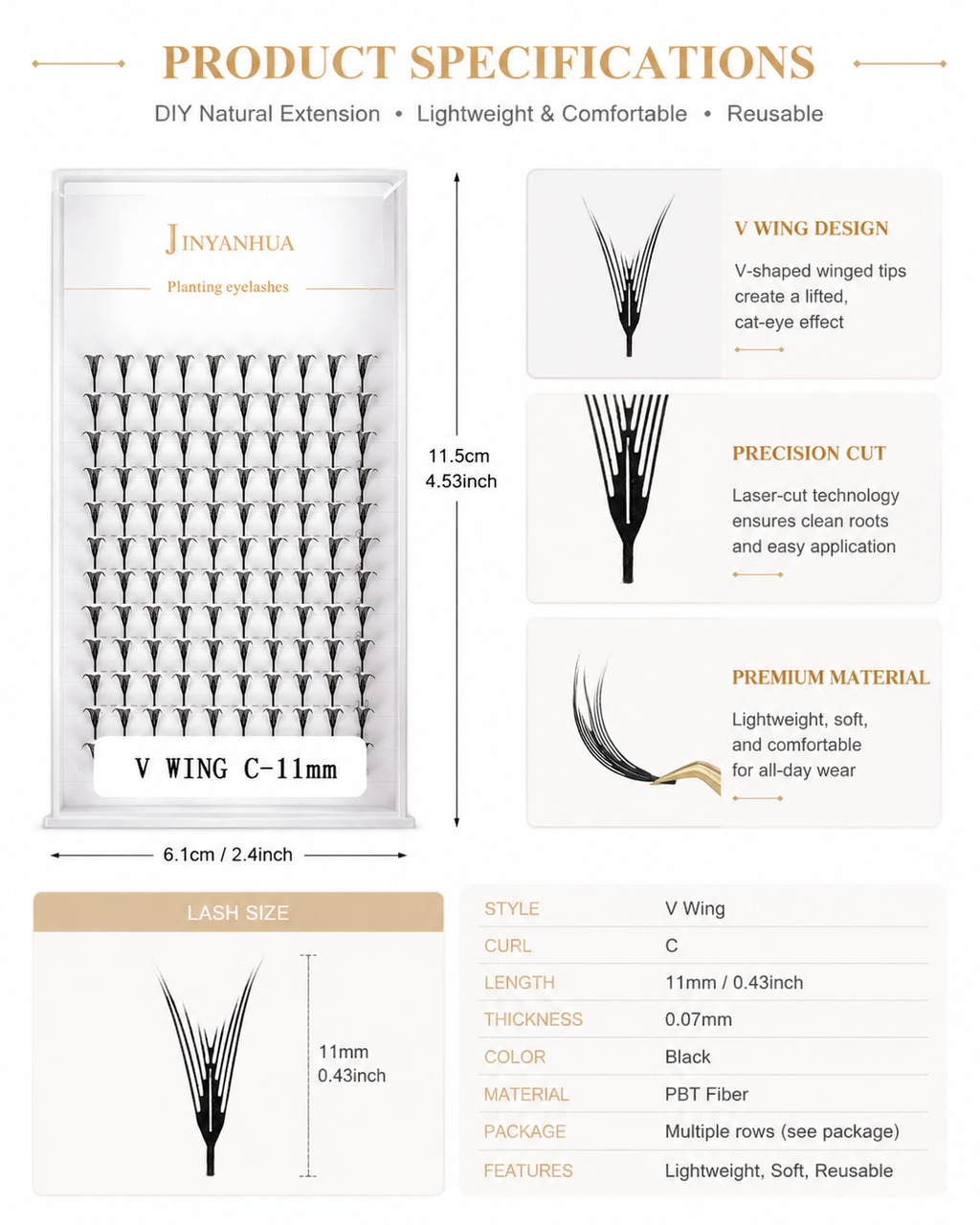 JINYANHUA Laser Print-V Wing