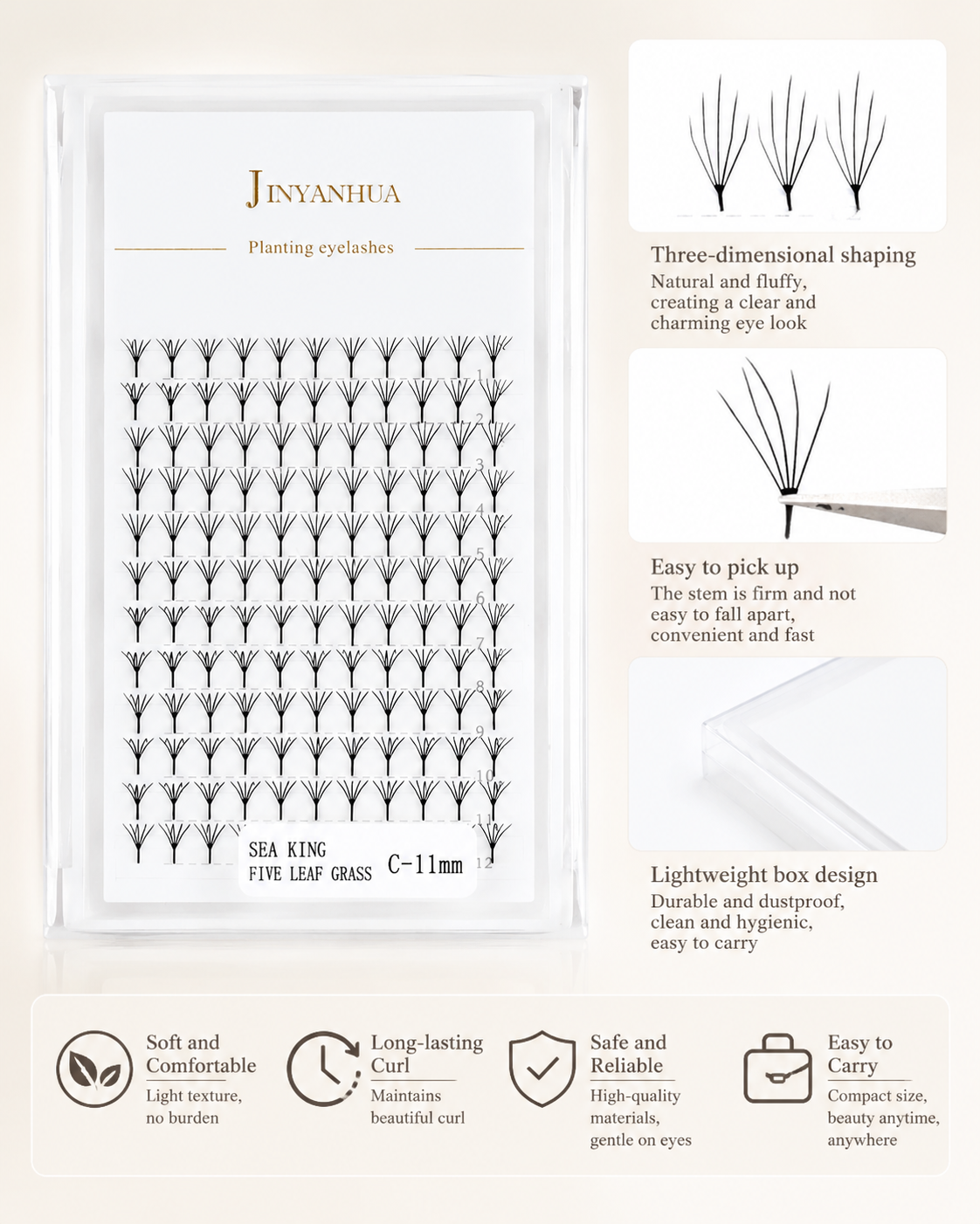 JINYANHUA Laser Print-Sea King 5-Leaf Clover
