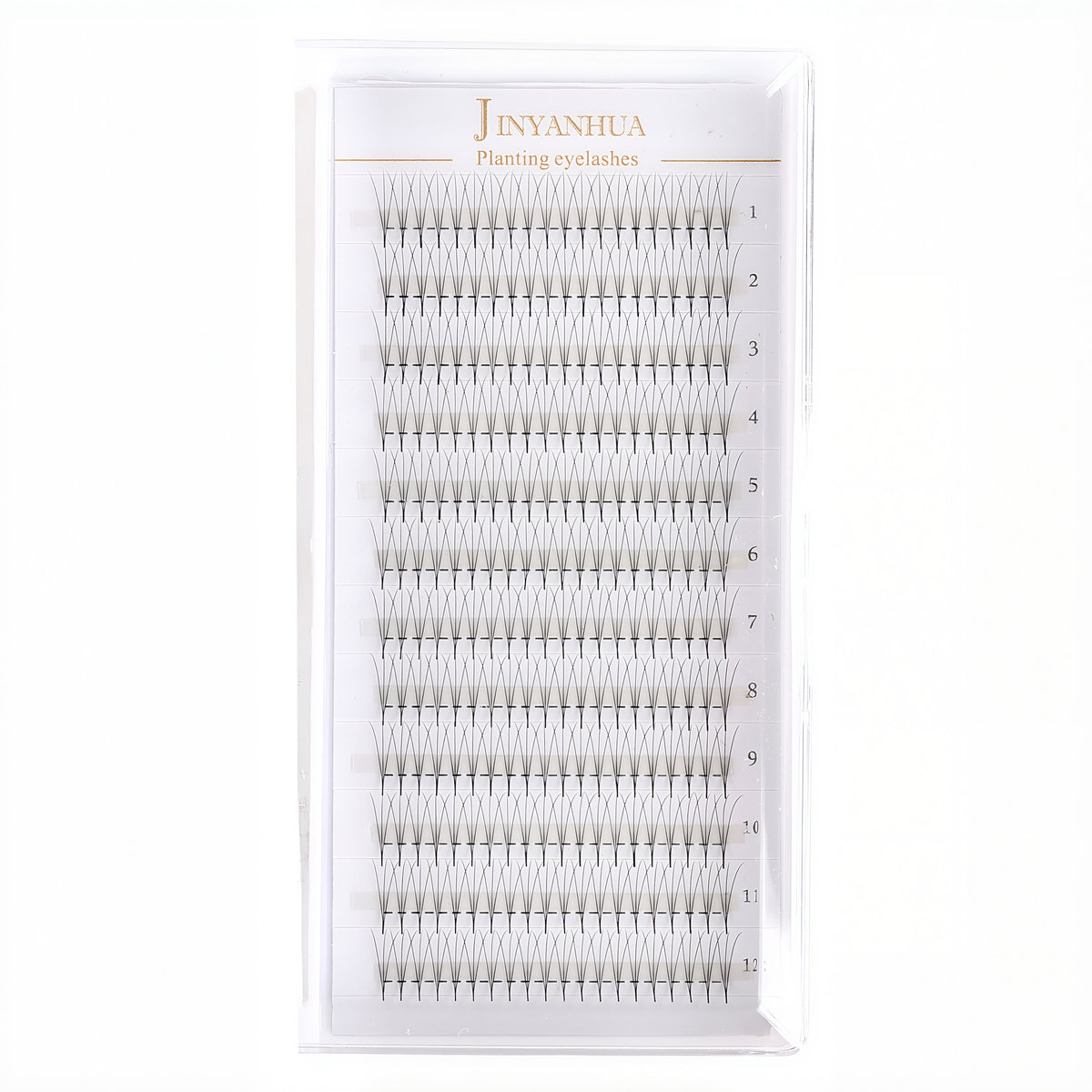 JINYANHUA 0.05mm 3D Tapered Long Stem False Lashes